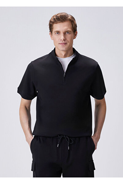 Beymen Collection Siyah Yakası Fermuarlı Interlock Sweatshirt