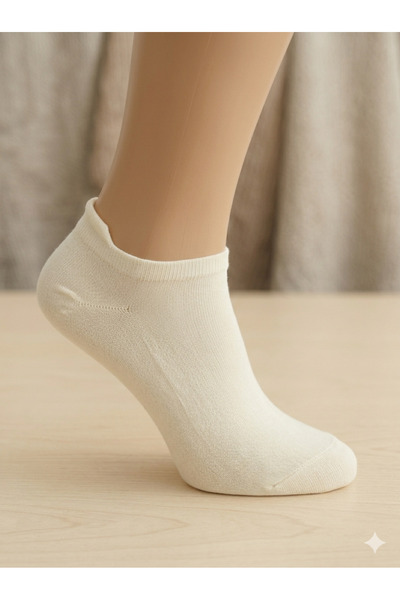 Bella Calze 12'li Bambu Patik Çorap - Beyaz, Dikişsiz Konfor