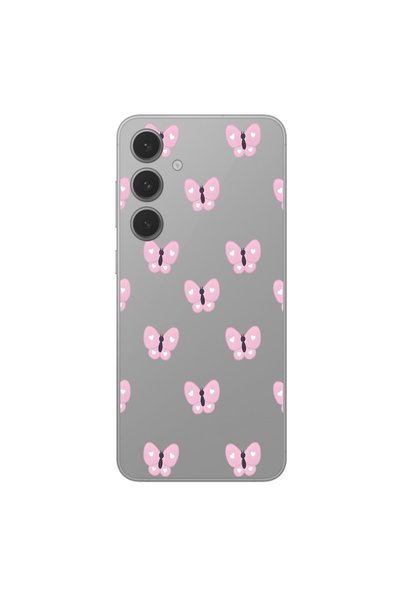 PPKin Samsung Galaxy S25 Fe Compatible Butterfly 2 Design Transparent Case