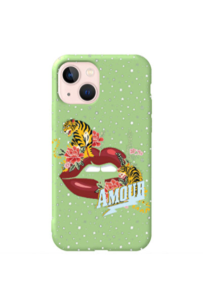 Other Apple iPhone 13 Amour Light Green Colored Silicone TPU Θήκη