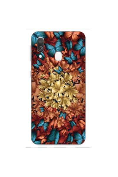 Other Samsung A40 Blue butterflies Transparent Silicone TPU Θήκη