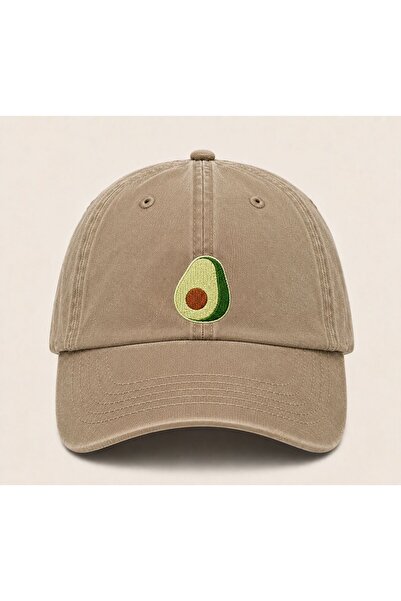 WeavedCo Minimal Avocado Embroidered Vintage Washed Cap Hat