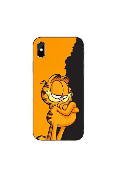OEM Husa compatibila cu Apple iPhone XS Max Silicon Gel Tpu Model Garfield Bl...