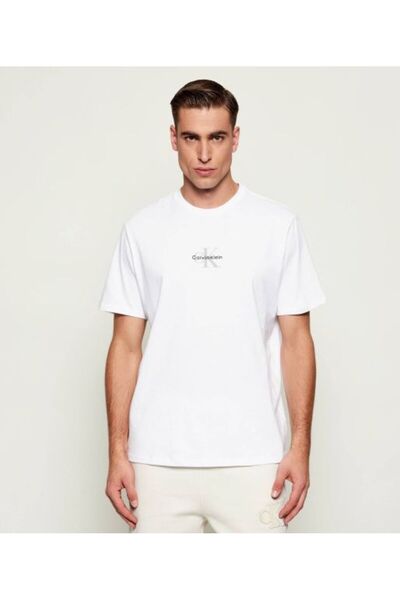 Calvin Klein BEYAZ LOGOLU ERKEK T-SHIRT