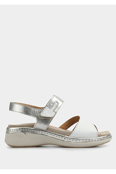 Eclipse White Leather Women's Comfort Sandals