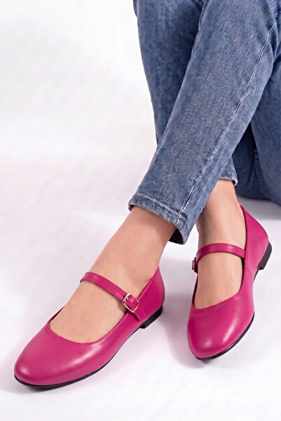 PİMORA ''Bi̇anca'' Round Toe Helmeted Flat Heeled Ballerinas New Season