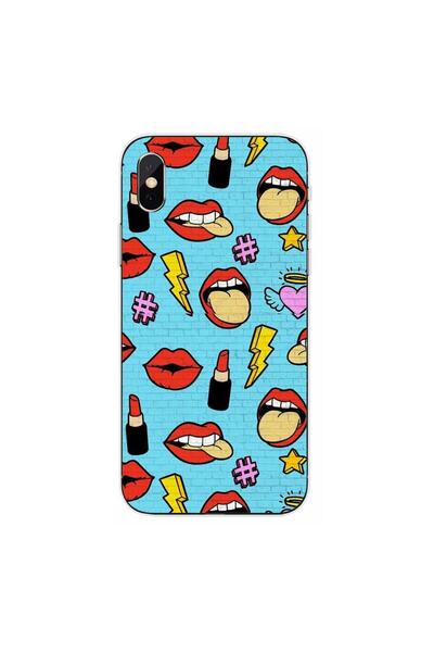 OEM Husa compatibila cu Apple iPhone XS Max Silicon Gel Tpu Model Pop Art Lips