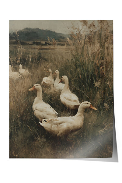 Zestia Poster de perete vintage, Poster Rațe mergând prin natură Nr.: 20119