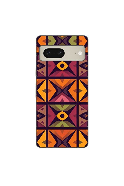 OEM Husa compatibila cu Google Pixel 7 Silicon Gel Tpu Model Tribal Retro Shapes