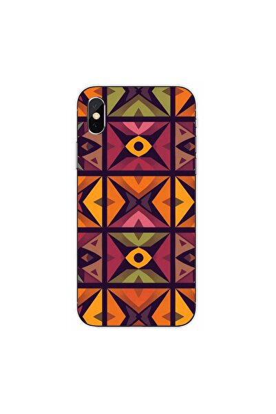 OEM Husa compatibila cu Apple iPhone XS Silicon Gel Tpu Model Tribal Retro Sh...