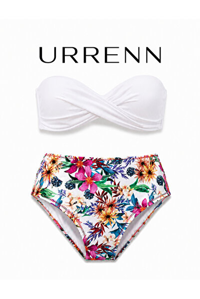 Urrenn Straplez Bikini Takımı — Yüksek Bel, Push-Up Dolgulu, Tüm Vücut Tipler...