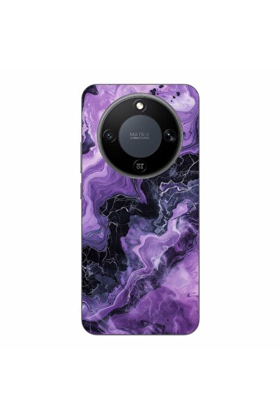OEM Husa compatibila cu Honor Magic8 Lite Silicon Gel Tpu Model Abstract Purp...