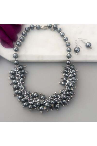 MOONGLOW ACCESSORIES Colier și cercei Grey
