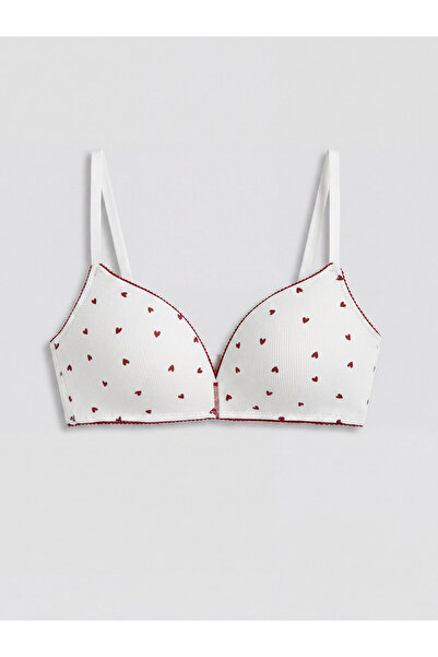 LC Waikiki Sutien triunghiular fără armătură, fără burete, cu model inimioare