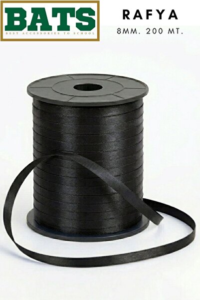 BATS RAFYA BALON İPİ SÜSLEME KURDELESİ 8 MM. X 200 MT. SİYAH