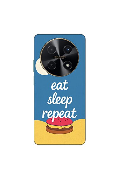 OEM Θήκη συμβατή με Huawei Nova 12i από σιλικόνη gel TPU με σχέδιο Eat Sleep ...