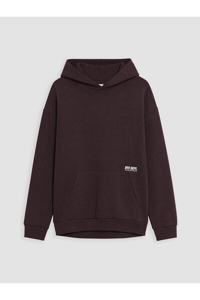 LC Waikiki Nevavm Hooded Boy's Sweatshirt with Difference in Color