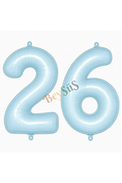 BeySüS 26 Number Foil Balloons Blue Color (76 cm)