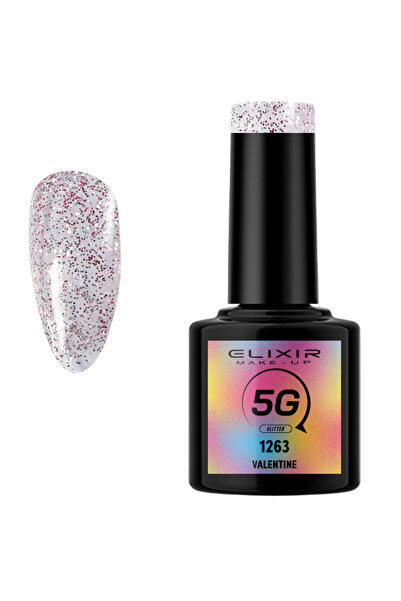 Elixir 5G GLITTER SEMI GEL (ΗΜΙΜΟΝΙΜΟ BΕΡΝΙΚΙ) - 1263 (VALENTINE) 8ML