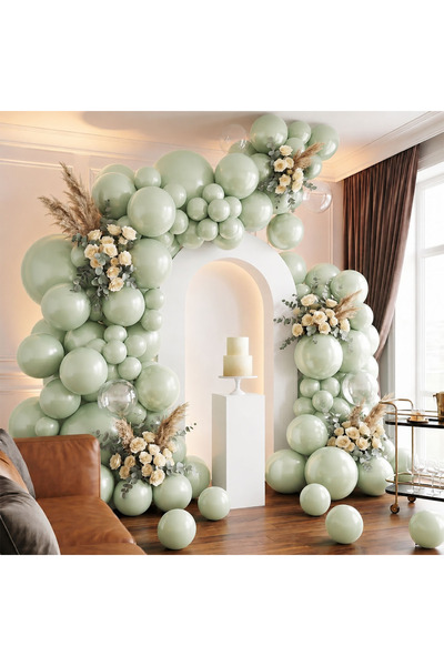 BeySüS Light Green Color Latex Metallic Balloon (30 cm) - 100 Pieces