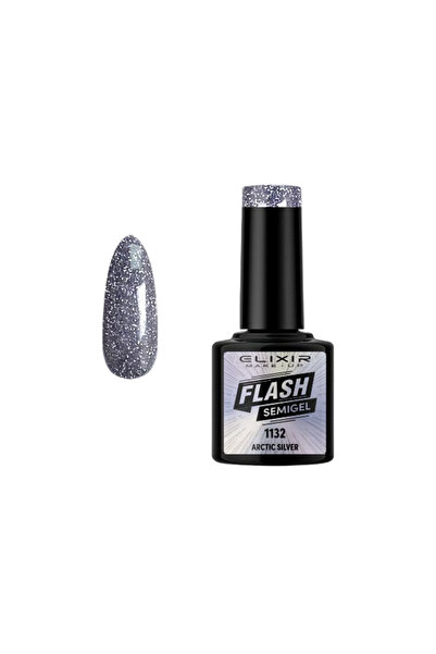 Elixir FLASH SEMI GEL (ΗΜΙΜΟΝΙΜΟ BΕΡΝΙΚΙ) - 1132 (ARCTIC Silver-colored) 8ML