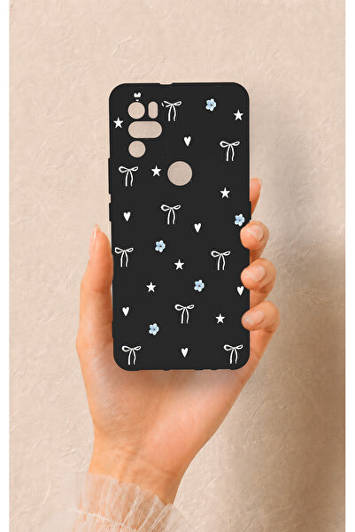 Vip Case Omix X300 Uyumlu Mini Fiyonk Siyah Desenli Silikon Kılıf