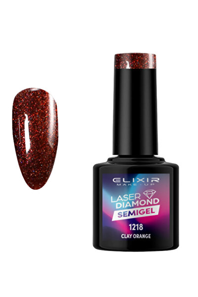 Elixir LASER DIAMOND SEMI GEL (ΗΜΙΜΟΝΙΜΟ BΕΡΝΙΚΙ) - 1218 (CLAY Orange) 8ML