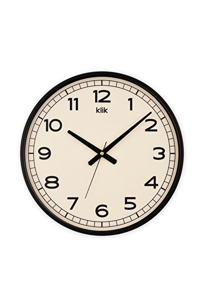 Klik İskandinav Kadran Siyah Renk Çerçeveli Sade Tasarım Gerçek Camlı ⌀38 cm ...