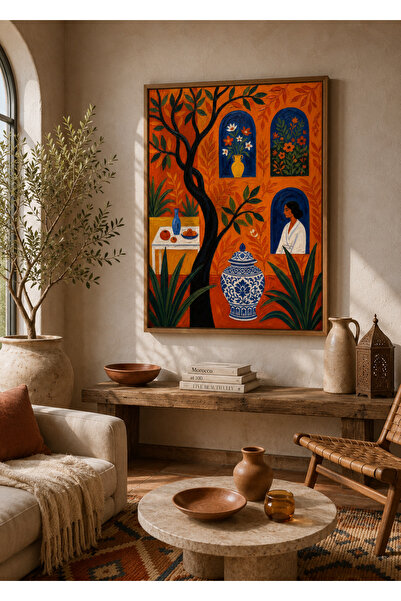 Boho wellness studio – Secret Garden Ahşap Çerçeveli Duvar Tablosu | Akdeniz ...