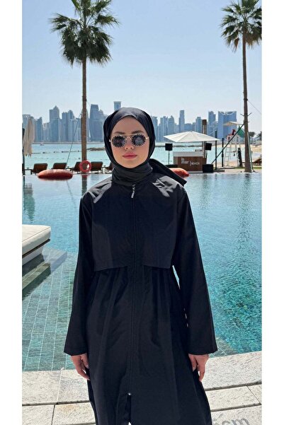 MissPuL ملابس سباحة طويلة للمحجبات باللون الأسود