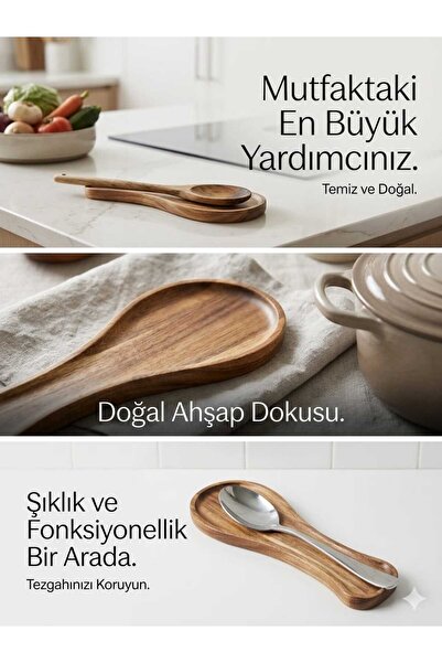 LOVYCO Suport pentru linguri din lemn natural - Suport decorativ pentru lingu...