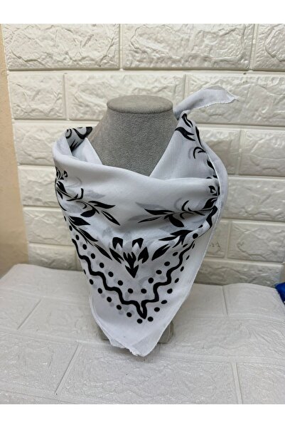 sema aksesuar Leaf and Polka Dot Patterned Scarf Bandana - Gift