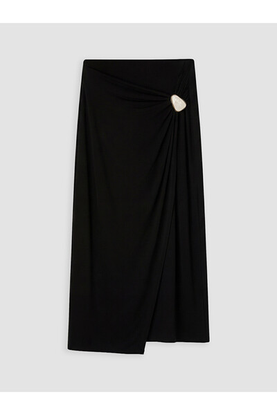 LC Waikiki Rmz Gi̇yi̇m Farkiyla Gathered Slit Skirt with Metal Accessories