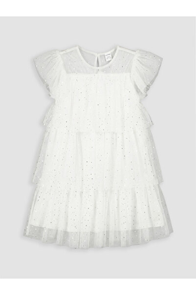 LC Waikiki Esvab • Modern & Distinctive Zero Roba Collar Printed Tulle Dress ...