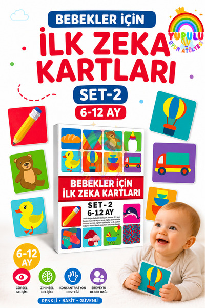 YUPULU Bebeğimin İlk Zeka Kartları Set-2 / 6-12 Ay Eğitici Hediye Paketi