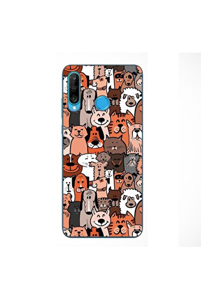 OEM Husa compatibila cu Huawei P30 Lite Silicon Gel Tpu Model Caini si Pisici...