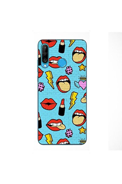 OEM Husa compatibila cu Huawei P30 Lite Silicon Gel Tpu Model Pop Art Lips