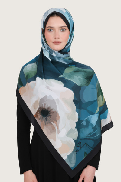 b blueberry italia Bursa Silk Shawl - Sapphire Garden Series -