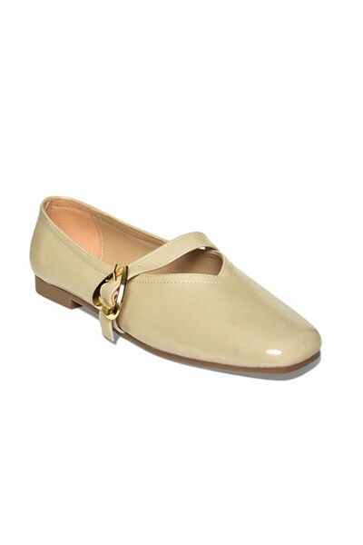 LC Waikiki Nevavm Beige Women's Flat Shoes with Difference Y726632608