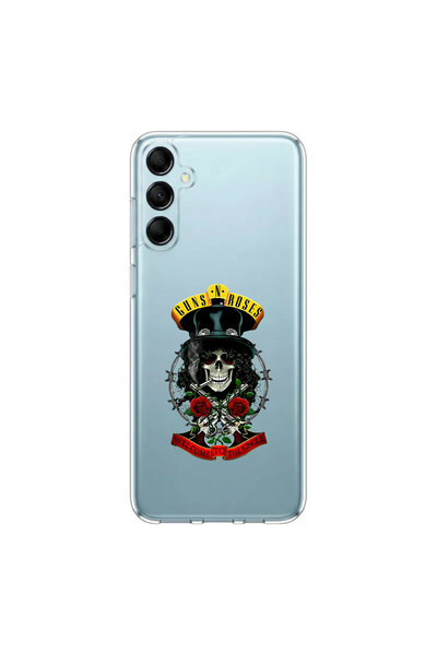 PPKin Samsung Galaxy M14 Compatible Metal 3 Design Transparent Case