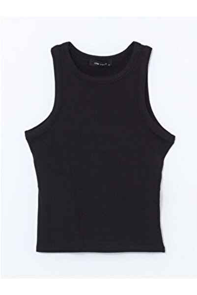 LC Waikiki New Season Black Crew Neck Women's Undershirt