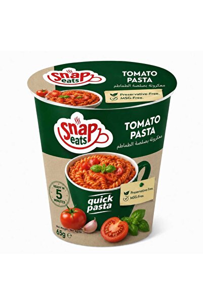 snap eats HAZIR MAKARNA DOMATESLİ HAZIR BARDAK MAKARNA 24X