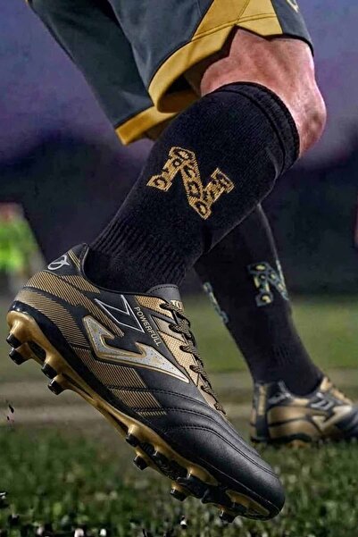 rekorsport Unisex moćne crno-zlatne kopačke za fudbal od astroturfa i trave