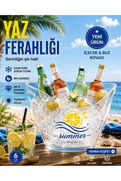 Galeriyo Summer 7 Lt. İçecek ve Buz Kovası – Taşınabilir
