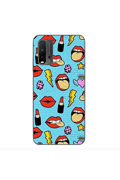 OEM Case compatible with Xiaomi Redmi 9T Silicone Gel Tpu Pattern Pop Art Lips