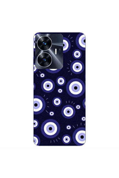 Other Realme Note 50 Purple evil eye bead Transparent Silicone TPU Θήκη