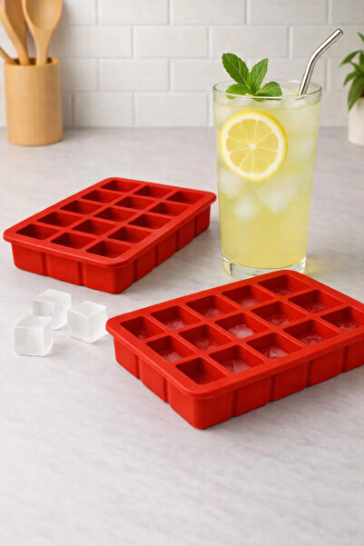 Queen’s Kitchen 15 Bölmeli Büyük Boy Silikon Buz Kalıbı - Kokteyl, Kahve Sunum Buz Kalıbı 18,5 x 11,5 x 3,5 cm