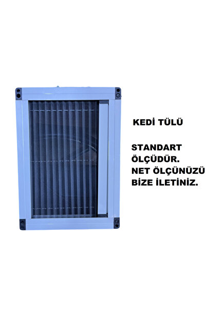 YOKISS PLİSE SİNEKLİK | BEYAZ RENK - KEDİ TÜLÜ 60X150 CM
