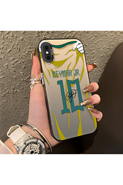 Hontinga iPhone XS Max Uyumlu Silikon Kenar Sert Arka Kılıf Couple Telefon Kı...