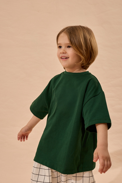Fahhar Kids Oversize Basic T-Shirt Green
